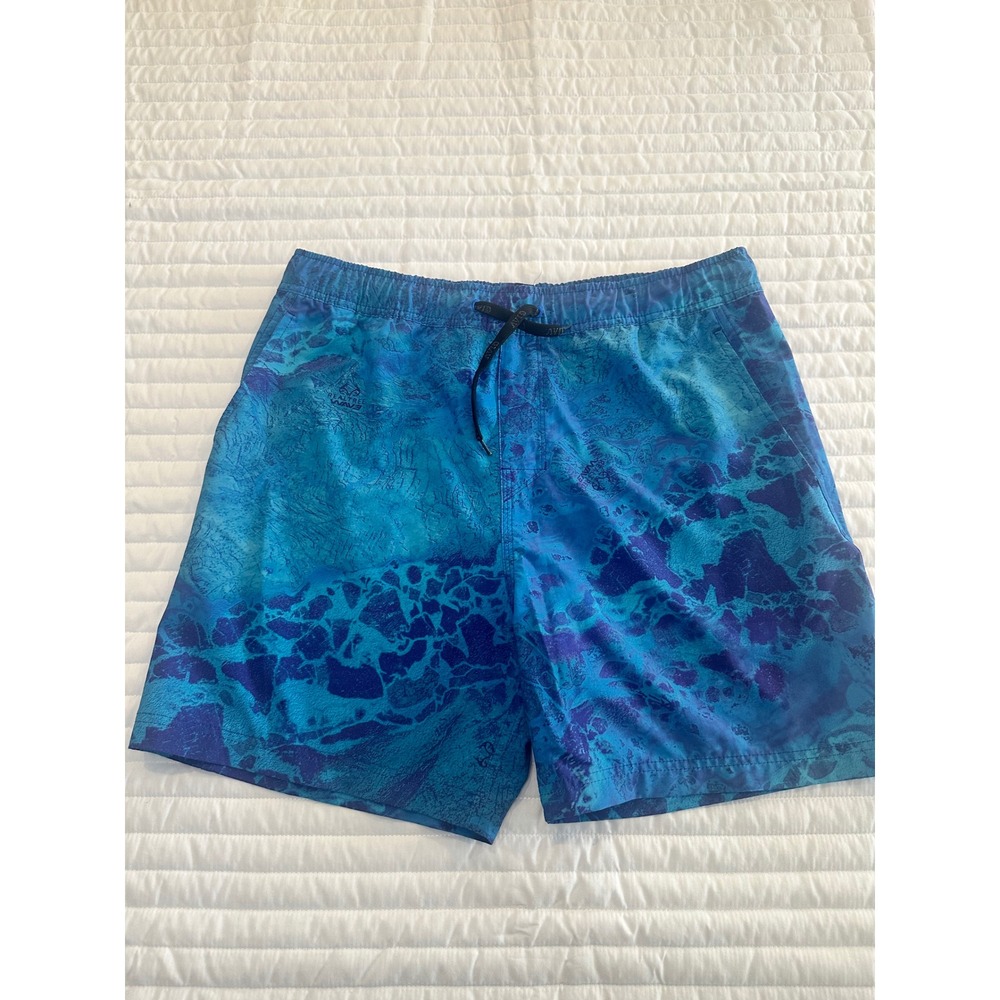 Men's AVICII Swim Trunks Board Shorts Blue Graphic Drawstring‎ Elastic Large